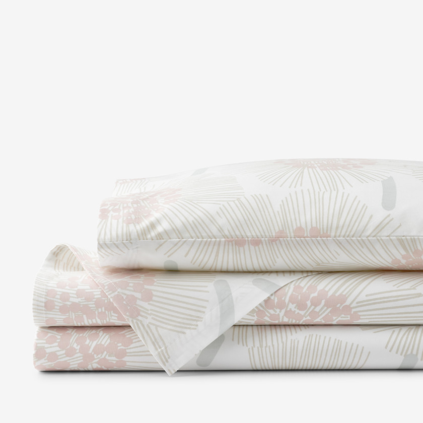 Flower Burst Classic Cool Organic Cotton Percale Toddler Sheet Set