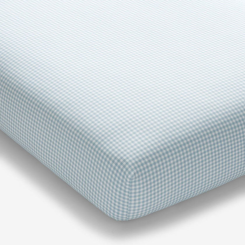 Ditsy Gingham Classic Cool Organic Cotton Percale Fitted Crib Sheet