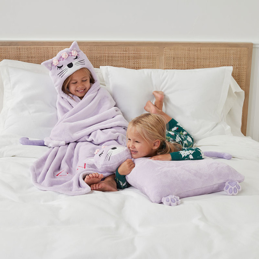 Plush Character Throw - Lavender Cat,Lavender Cat