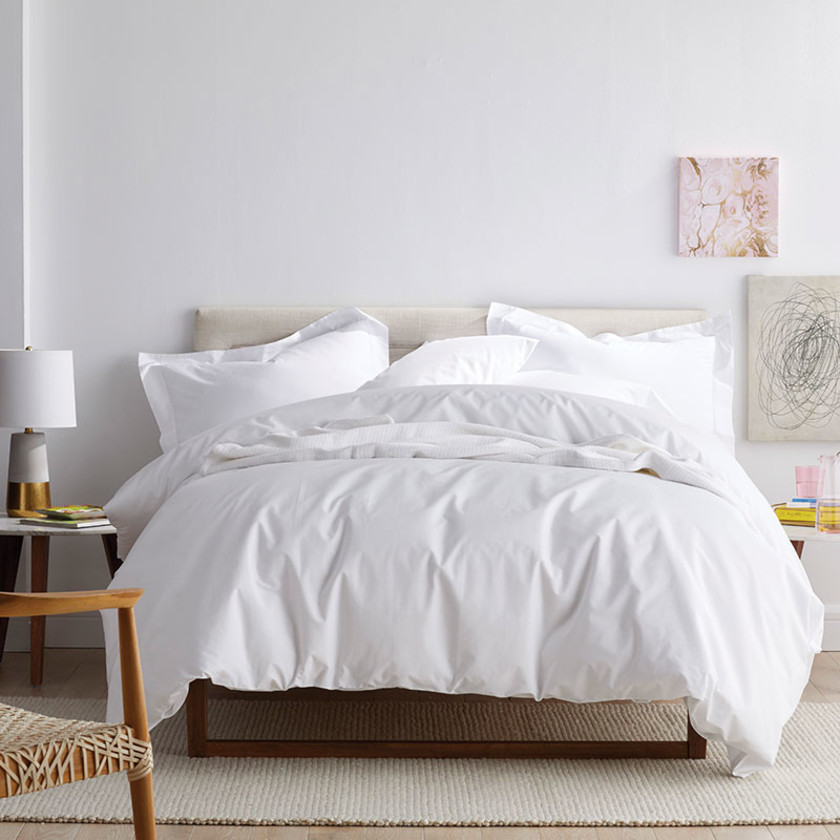 Classic Cool Cotton Percale Fitted Bed Sheet - White, Twin XL,White