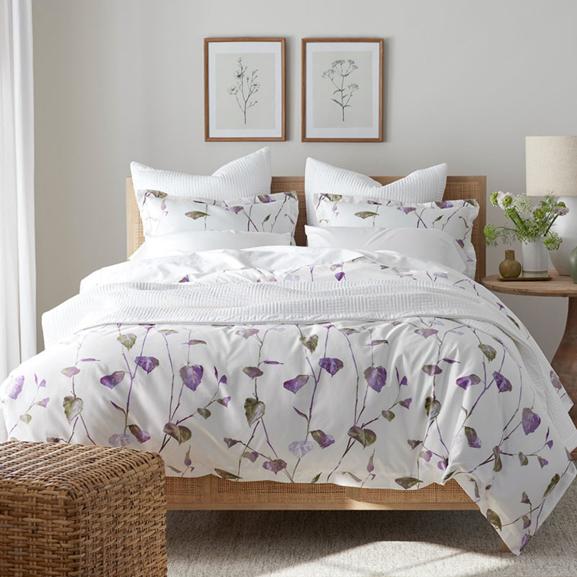 Spring Leaf Premium Smooth Wrinkle-Free Sateen Comforter - Mauve, Full,Mauve