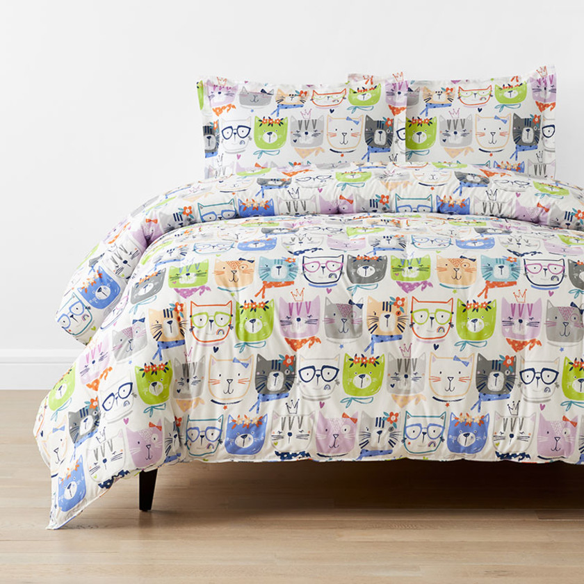 Stylish Cats Classic Cool Organic Cotton Percale Comforter Set