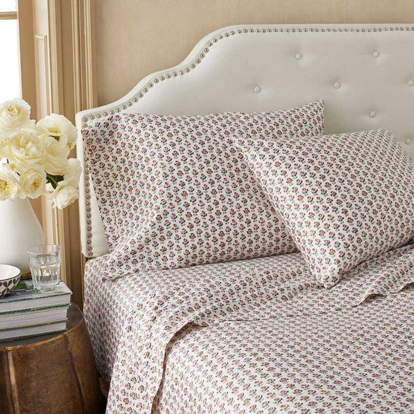 Veena Premium Smooth Sateen Bed Sheet Set - Cream Multi, Twin,Cream Multi