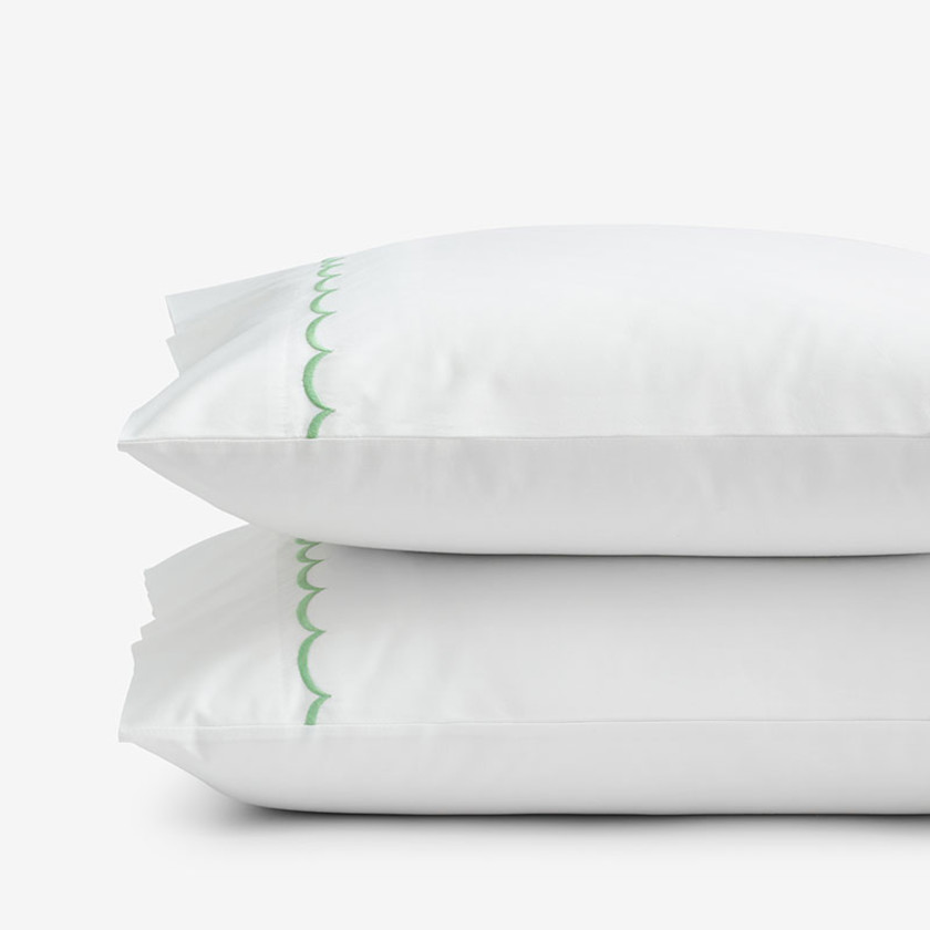 Scallop Classic Cool Cotton Percale Pillowcase Set