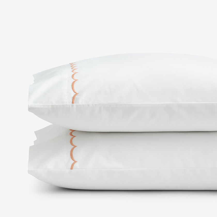 Scallop Classic Cool Cotton Percale Pillowcase Set