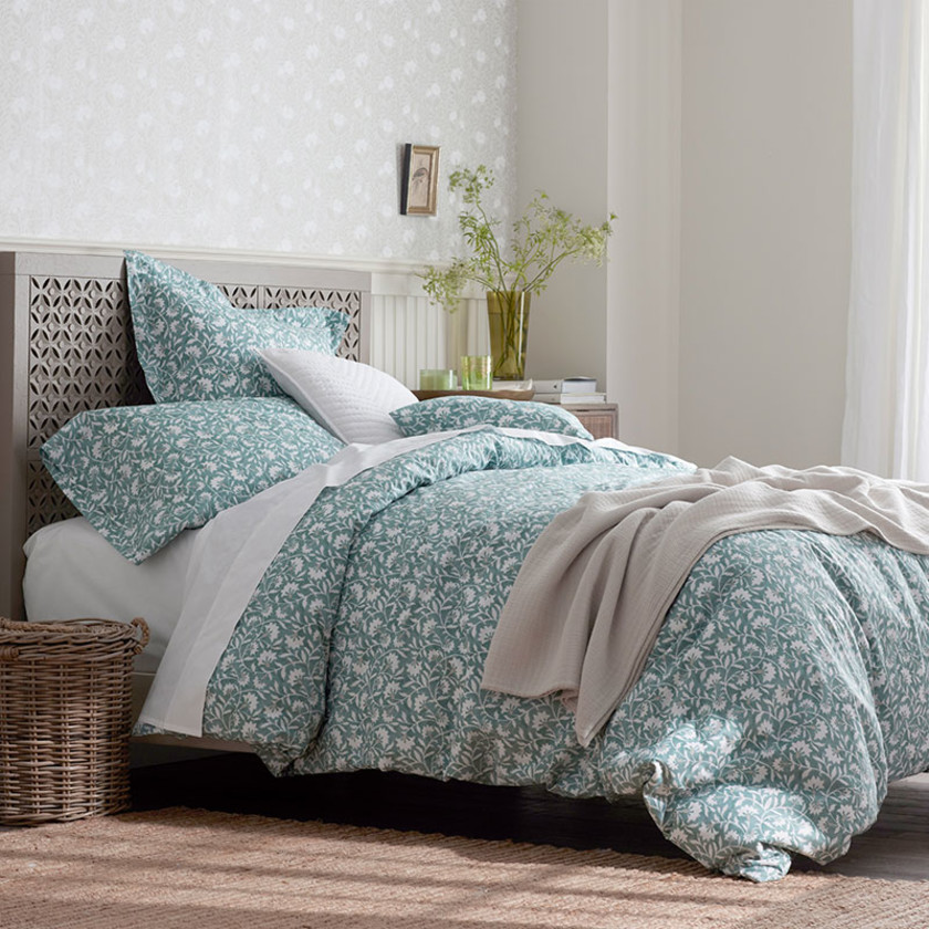 Ellary Classic Cool Cotton Percale Pillowcase Set - Vine, Standard,Vine