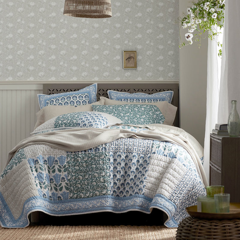 Ellary Patchwork Quilt - Blue Multi, Full/Queen,Blue Multi