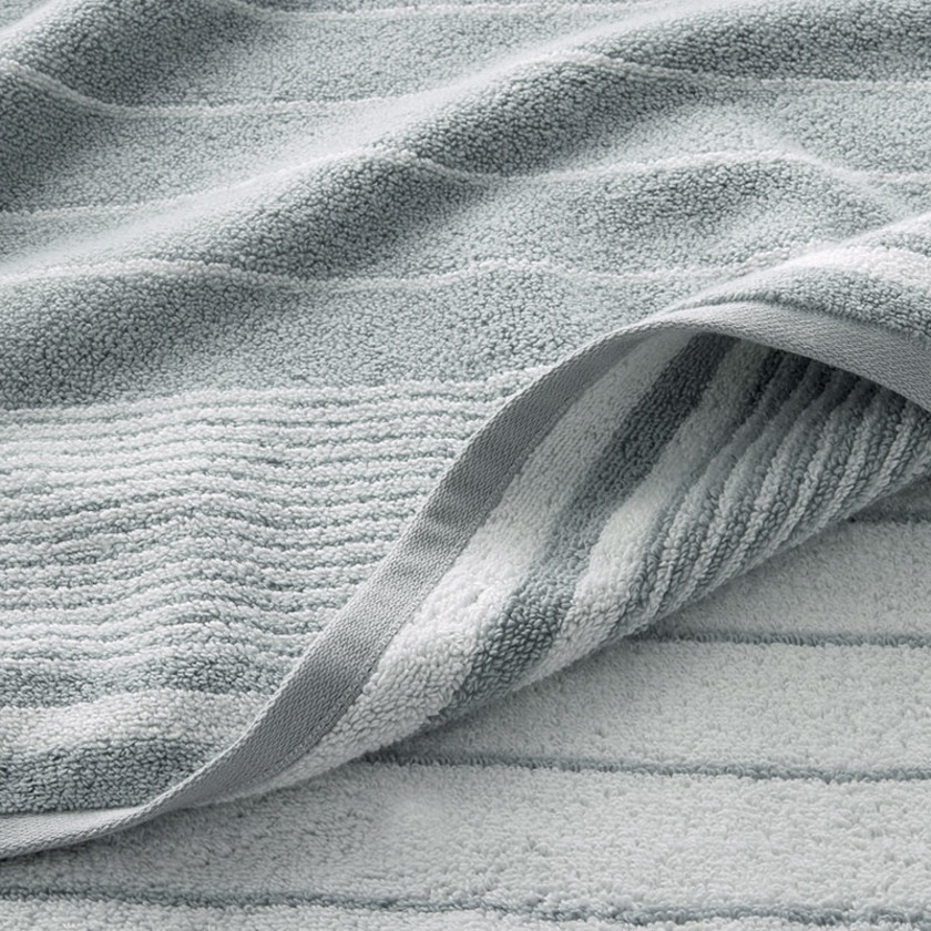 Plush Spa Stripe Bath Sheet - Light Seaspray,Light Seaspray