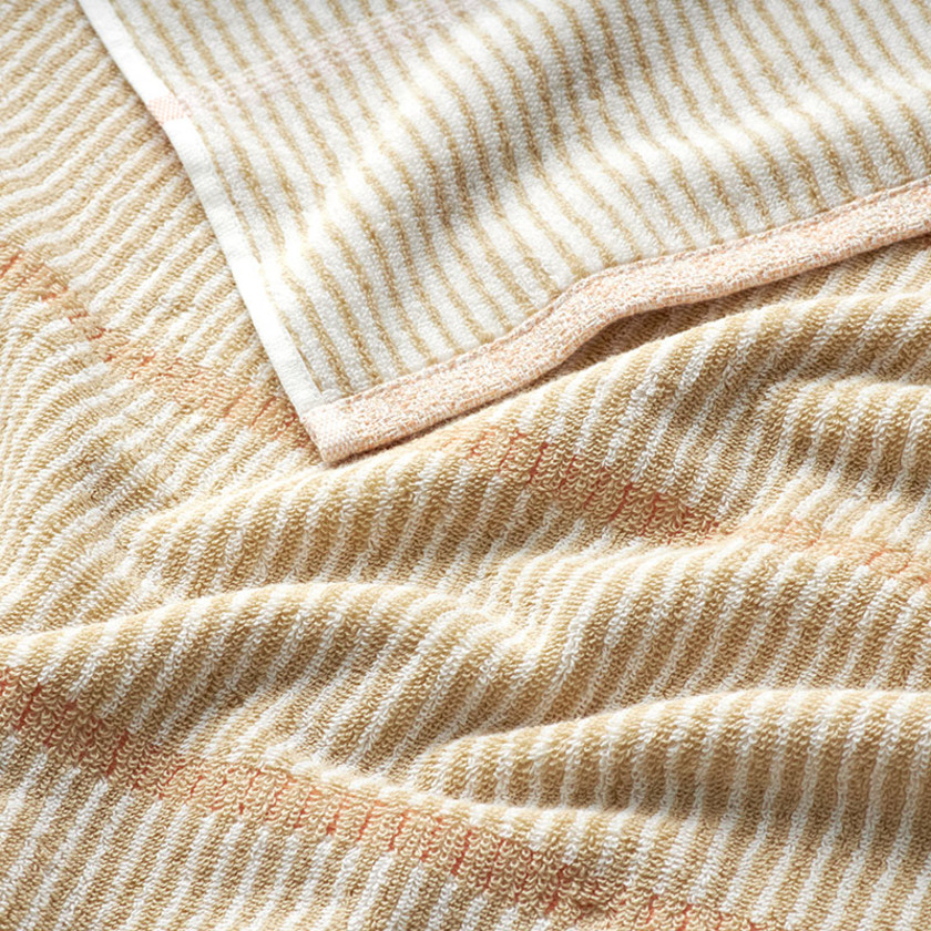 Narrow Stripe Reversible Cotton Bath Sheet - Linen,Linen
