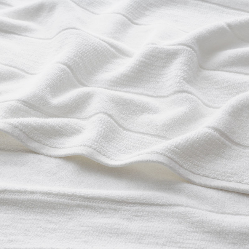 Textured Stripe Washcloths, Set of 2 - White,White