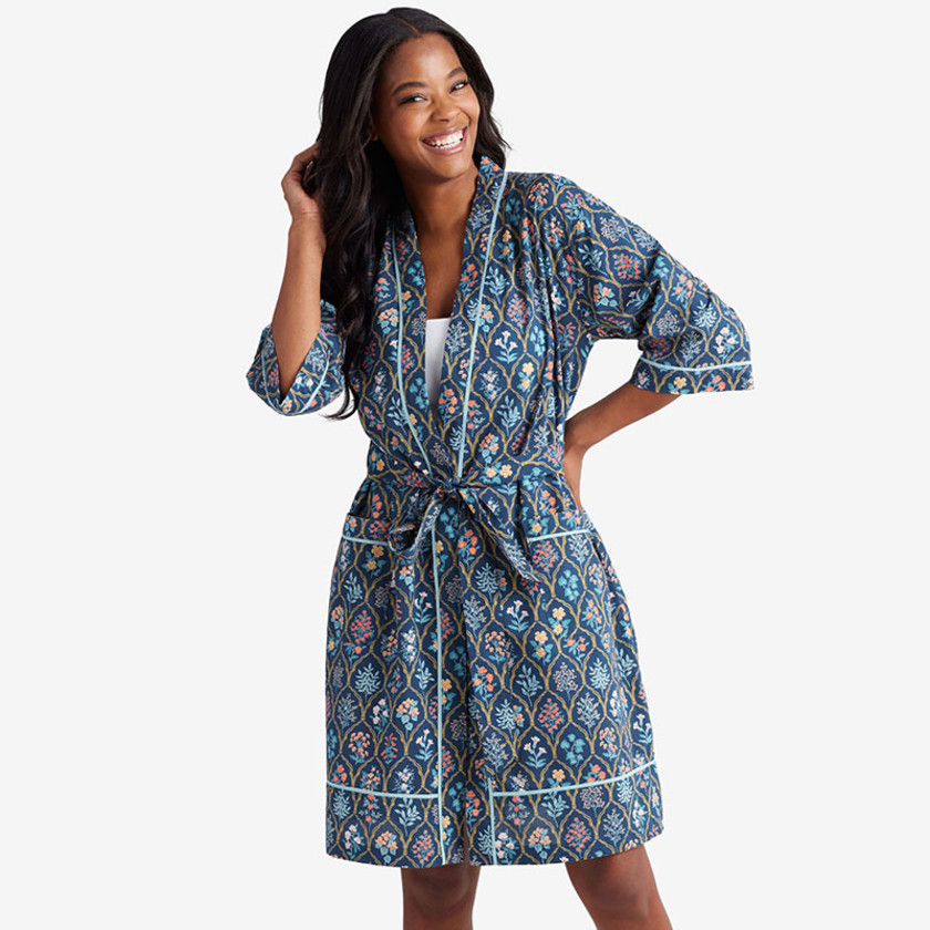 Printed Voile Women's Kimono Robe
