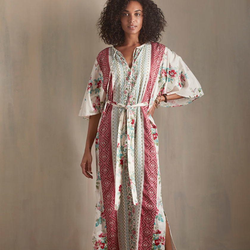 Women's Caftan - Rose Stripe, L/XL,Rose Stripe
