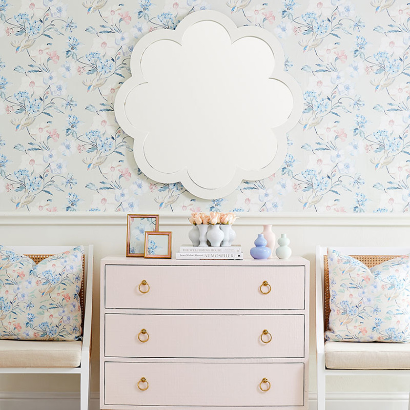 Caitlin Wilson Poppy Scalloped Mirror - White,White