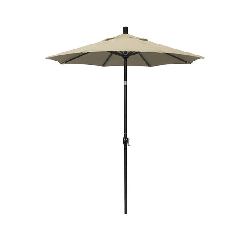 6' Round Outdoor Patio Umbrella, Aluminum with Push Button Tilt