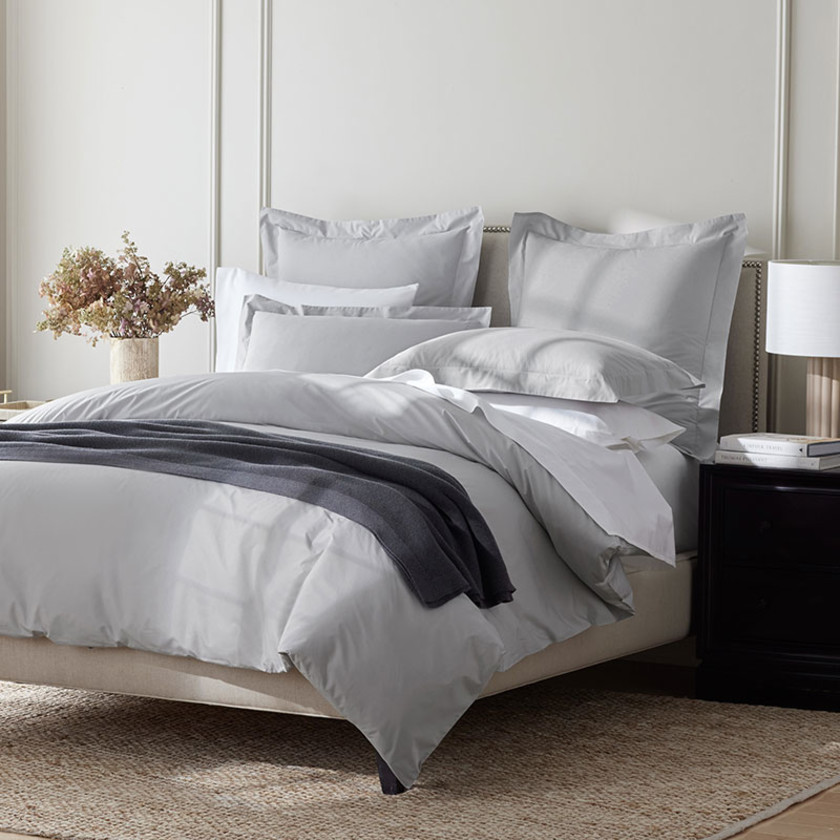 Premium Cool Supima® Cotton Percale Fitted Bed Sheet - Pearl Gray, Twin,Pearl Gray