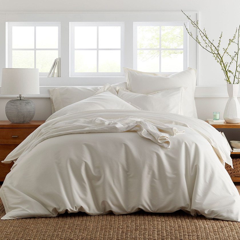 Classic Smooth Rayon Made From Bamboo Sateen Bed Sheet Set - White, Twin,White
