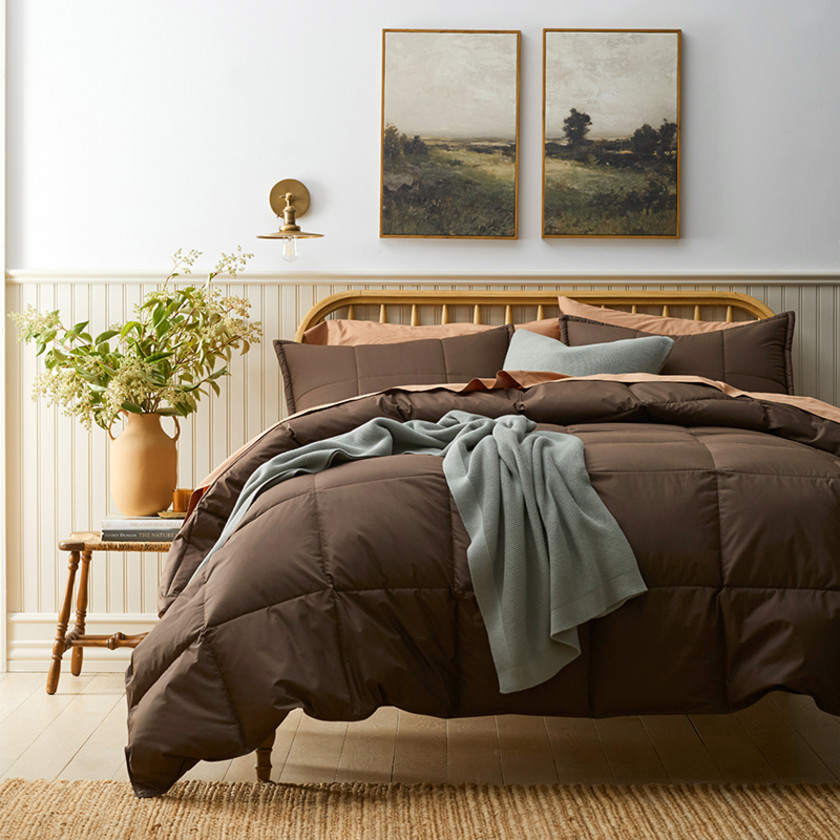 Premium LoftAIRE™ Down Alternative Light Warmth Comforter - Dark Brown, Queen,Dark Brown